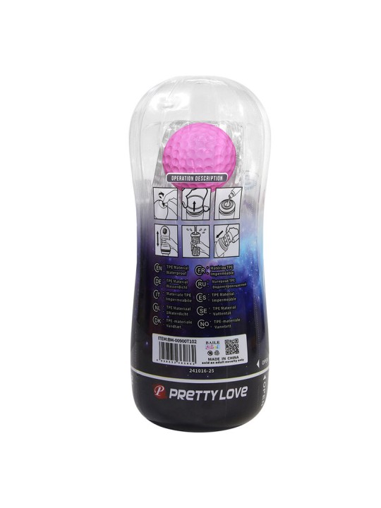 PRETTY LOVE - MASTURBADOR CUP 360º TEXTURIZADO TRANSPARENTE