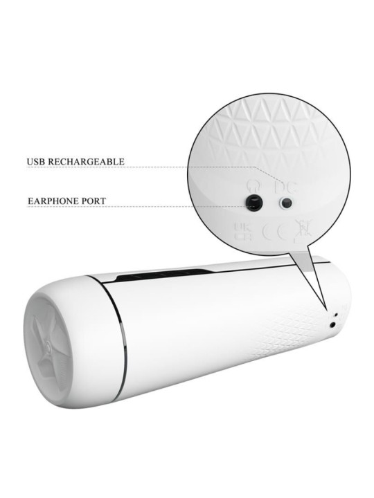 PRETTY LOVE - MASTURBADOR MASCULINO VIBRANTE SIENNA COM VOZ E SUCÇÃO