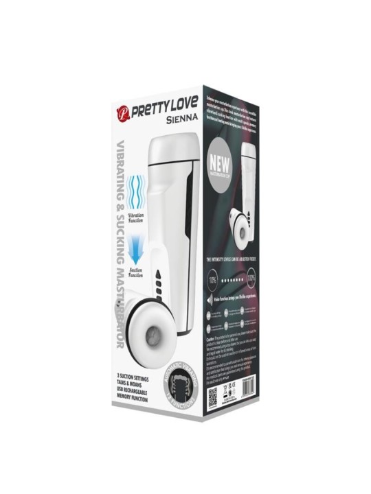 PRETTY LOVE - MASTURBADOR MASCULINO VIBRANTE SIENNA COM VOZ E SUCÇÃO