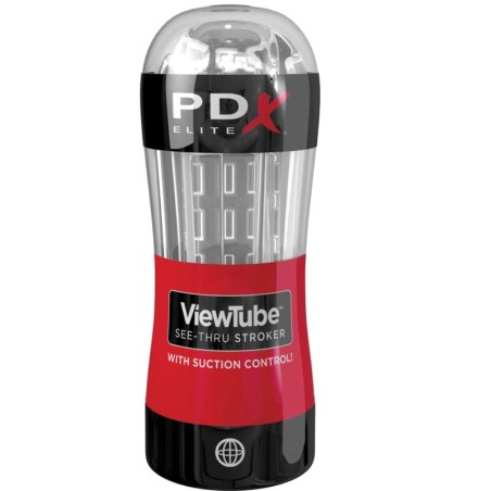 PDX ELITE - MASTURBATEUR STROKER TUBE DE VUE CONTRÔLE ASPIRATION TRANS