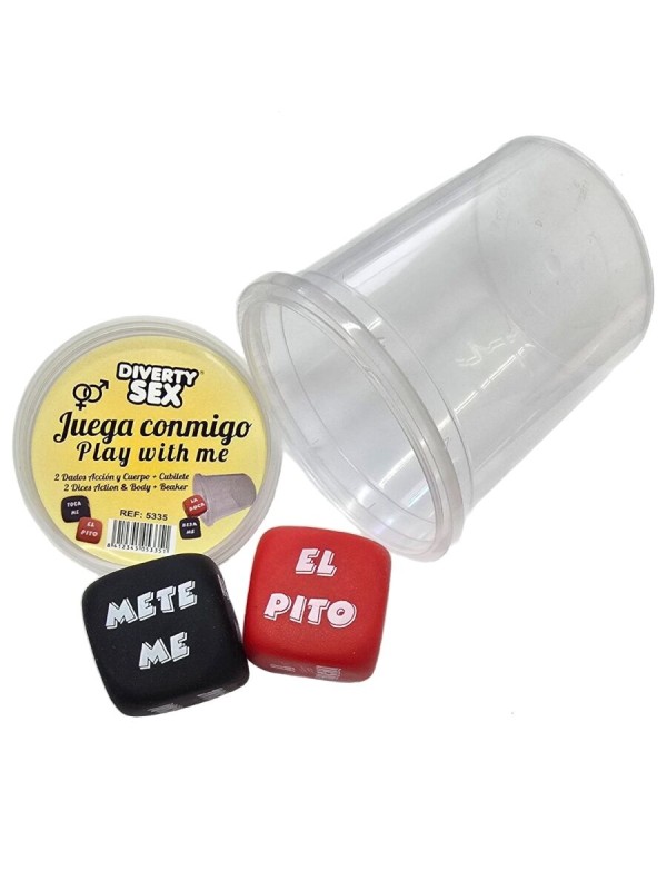 DIABLO PICANTE - DADOS VERBO + LUGAR DEL CUERPO CON CUBILETE