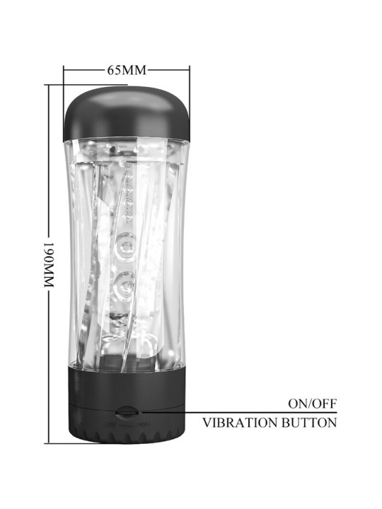 PRETTY LOVE - TAMARA MALE MASTURBATOR MULTI-SPEED VIBRATOR BLACK
