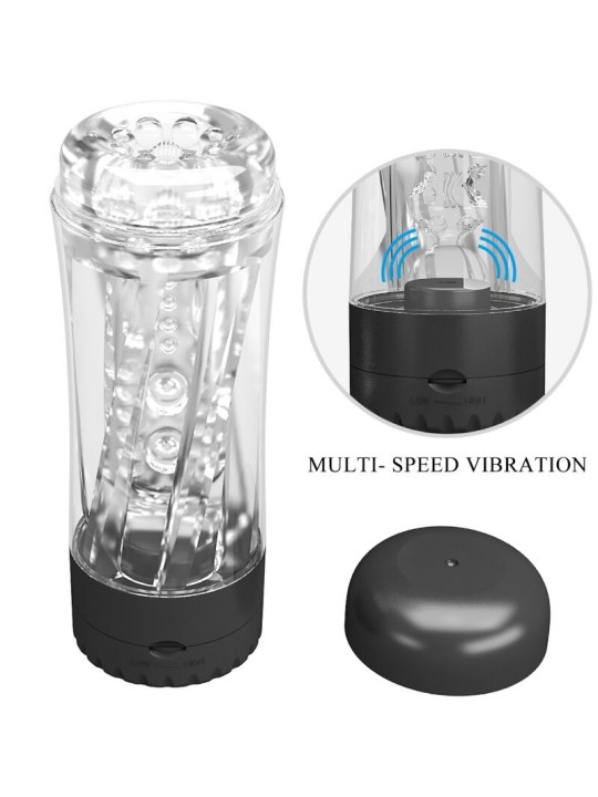 PRETTY LOVE - TAMARA MALE MASTURBATOR MULTI-SPEED VIBRATOR BLACK
