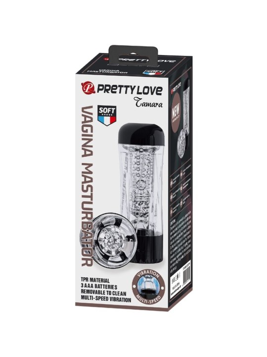 PRETTY LOVE - TAMARA MALE MASTURBATOR MULTI-SPEED VIBRATOR BLACK