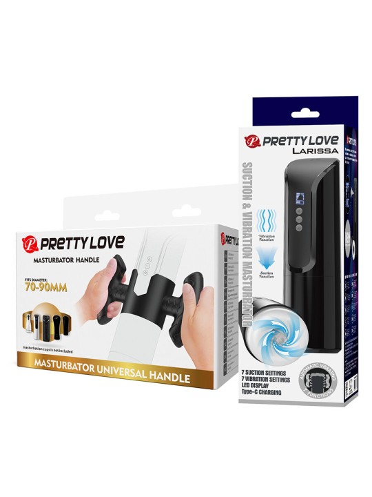 PRETTY LOVE - LARISSA MASTURBADOR DE SUCÇÃO COM VIBRAÇÃO + SUPORTE