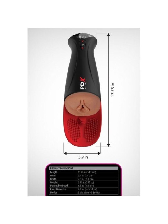 PDX ELITE - FAP-O-MATIC PRO XL AUTOMATISCHE VIBRERENDE STROKER BRUIN 3