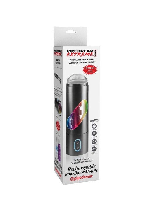 EXTREME TOYZ - BOCCA MASTURBATORE MASCHILE ROTO BATOR USB