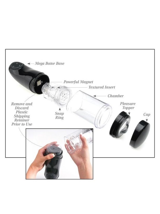 EXTREME TOYZ - MASTURBATEUR MLE USB PDX MEGA BATOR ANO NOIR