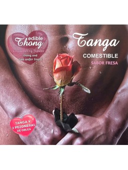 HOTFLOWERS - TANGA MASCULINA+ 2 BICOS WAFER DE MORANGO /es/pt/en/fr/it