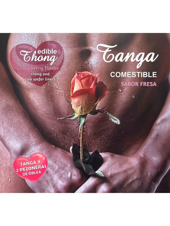 HOTFLOWERS - TANGA MASCULINA+ 2 BICOS WAFER DE MORANGO /es/pt/en/fr/it