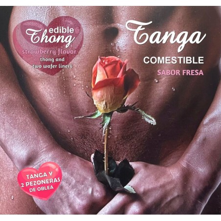 HOTFLOWERS - MEN''S THONG+ 2 STRAWBERRY WAFER NIPPLE /es/pt/en/fr/it/