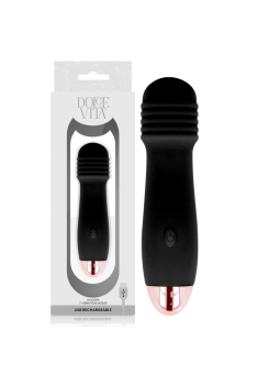 DOLCE VITA - AUFLADBARER VIBRATOR DREI SCHWARZ 7 GESCHWINDIGKEIT