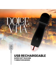 DOLCE VITA - RECHARGEABLE VIBRATOR THREE BLACK 7 SPEED
