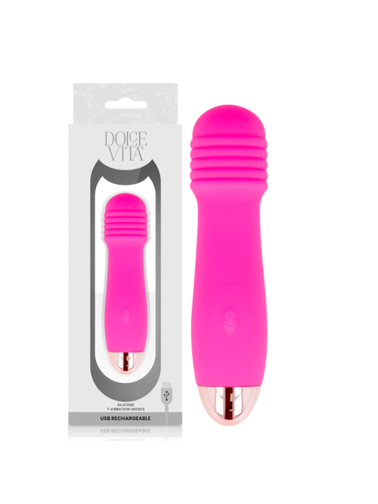 DOLCE VITA - VIBRADOR RECARGABLE THREE ROSA 7 VELOCIDADES