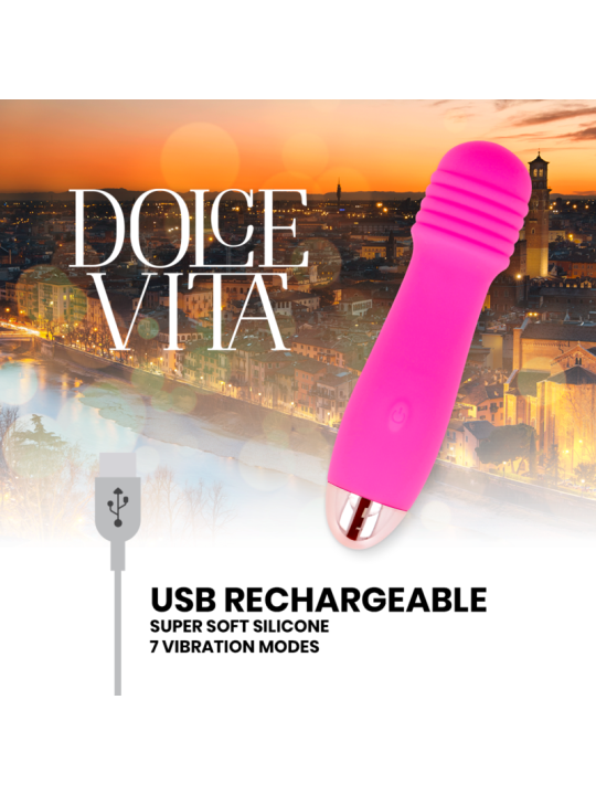 DOLCE VITA - VIBRADOR RECARGABLE THREE ROSA 7 VELOCIDADES