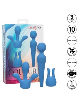 CALEXOTICS - COUTURE KIT VIBRATOR WAND 10 VIBRATIES BLAUW