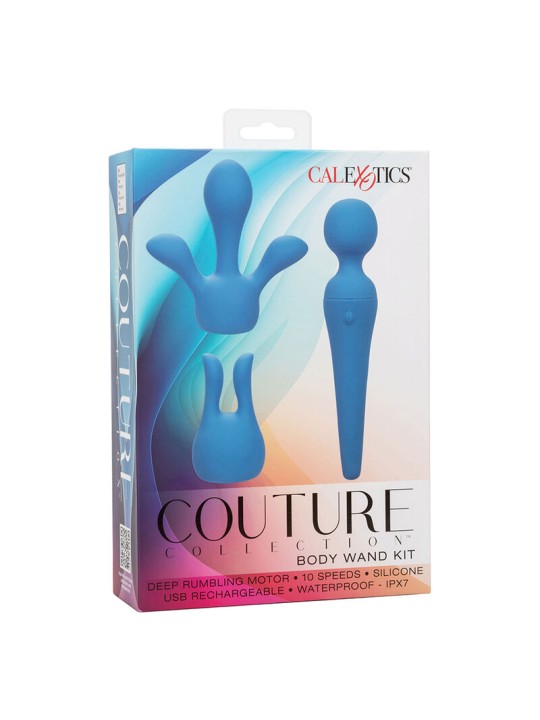 CALEXOTICS - COUTURE KIT VIBRATOR WAND 10 VIBRATIES BLAUW