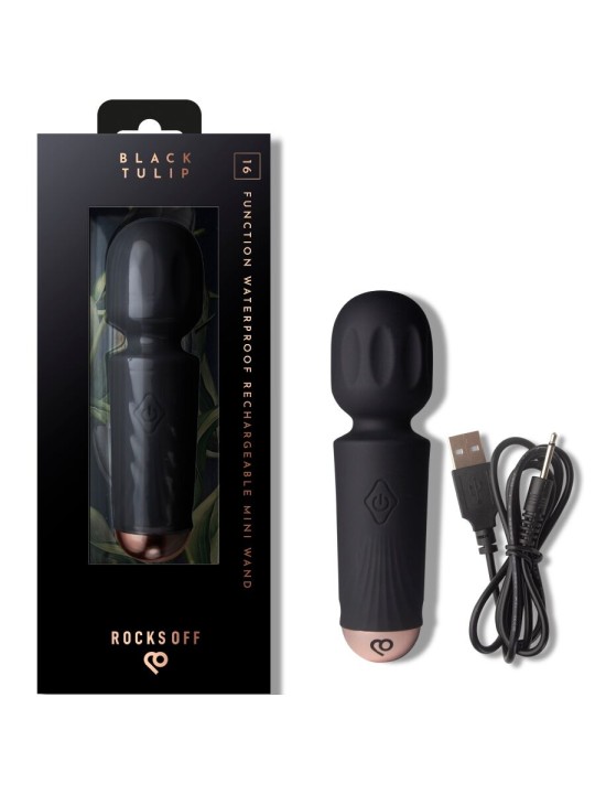 ROCKS-OFF - MINI WAND RECARGABLE 16 FUNCIONES NEGRO