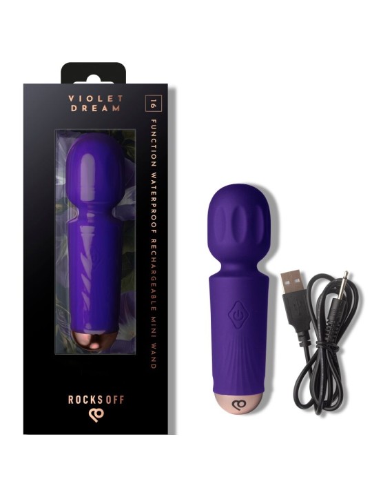 ROCKS-OFF - MINI RECHARGEABLE WAND 16 FUNCTIONS VIOLET DREAM