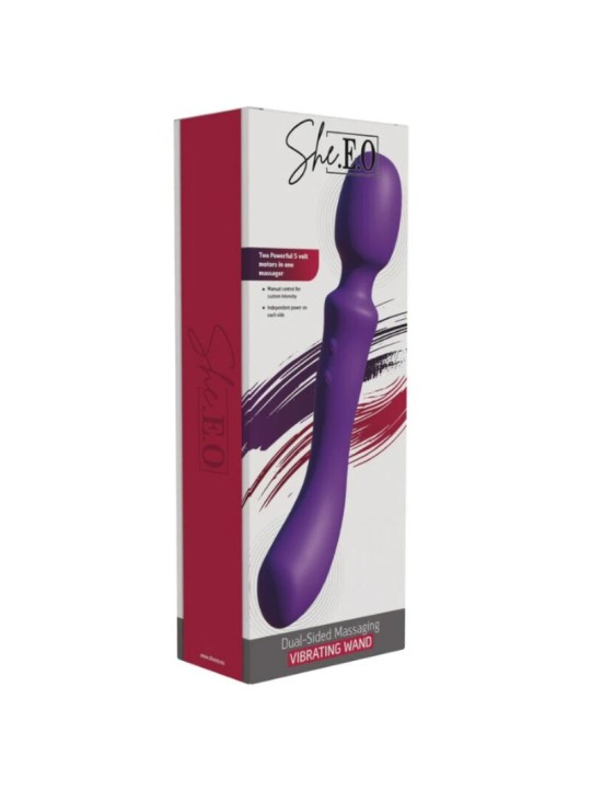 SHE.E.O - DUBBELZIJDIGE VIBRERENDE MASSAGESTOK PAARS