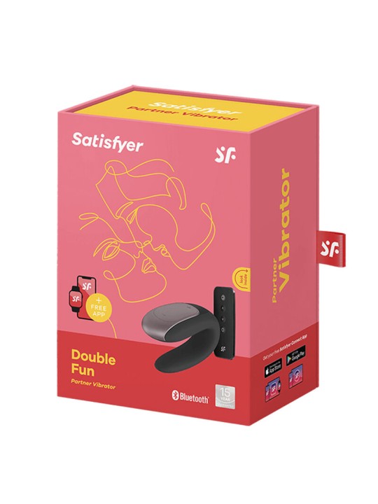 SATISFYER - DOUBLE FUN PARTNER VIBRADOR NEGRO