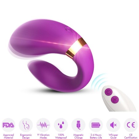 ARMONY - CRESCENT VIBRATOR COUPLE AFSTANDSBEDIENING VIOLET