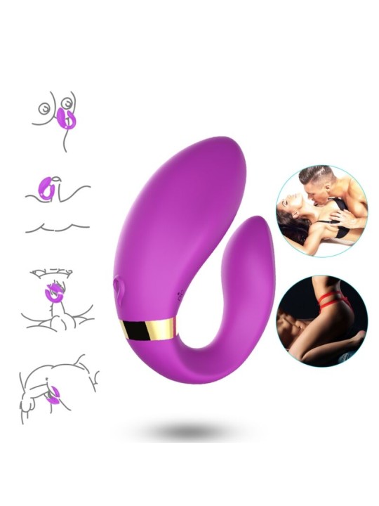 ARMONY - CRESCENT VIBRATOR COUPLE AFSTANDSBEDIENING VIOLET