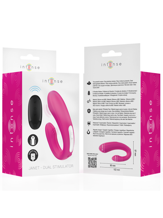 INTENSE - JANET DUAL STIMOLATORE E VIBRATORE A FORMA DI U CON TELECOMA