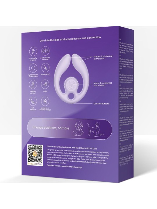 SNAIL VIBE - GIZI DUO STIMULATEUR POUR COUPLES TÉLÉCOMMANDE LILAS