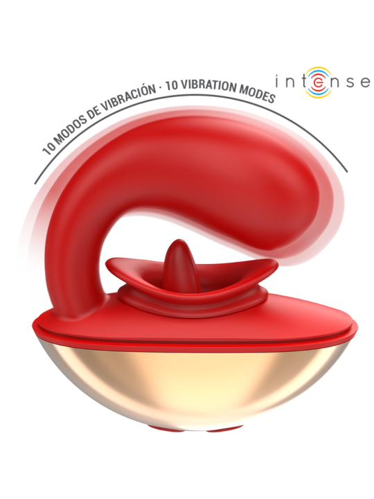 INTENSE - MARIAH VIBRATOR & STIMULATOR IN U-FORM 10 VIBRATIONEN ROT
