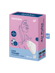 SATISFYER - LOVE TRIANGLE AIR PULSE STIMULATOR & VIBRATOR WHITE