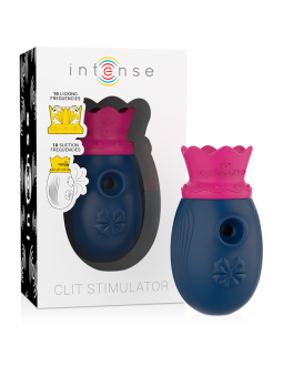 INTENSE - ESTIMULADOR DE CLITÓRIS 10 MODOS DE SUCÇÃO E LAMBER - AZUL