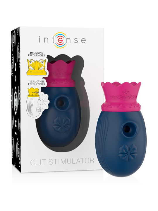 INTENSE - CLITORIS STIMULATOR 10 SUCTION AND LICKING MODES - BLUE