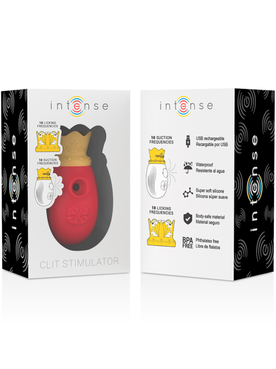 INTENSE - ESTIMULADOR CLÍTORIS 10 MODOS DE SUCCIÓN Y LICKING - ROJO