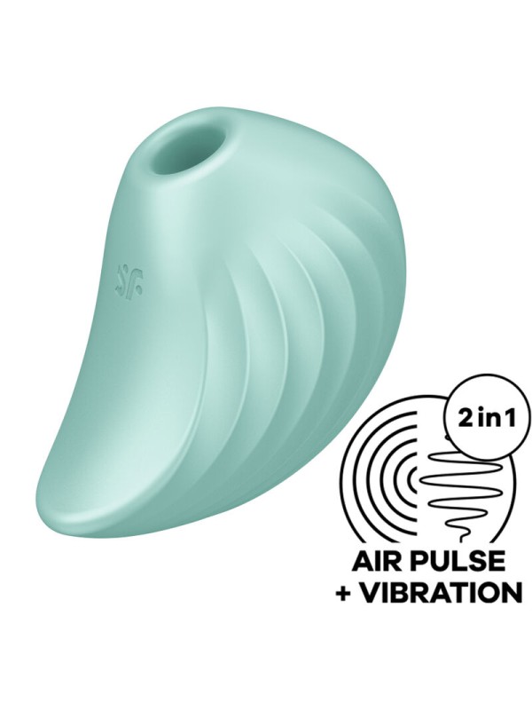 SATISFYER - ESTIMULADOR E VIBRADOR DE PULSO DE AR PEARL DIVER VERDE
