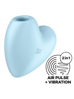 SATISFYER - CUTIE HEART AIR PULSE STIMULATOR & VIBRATOR BLUE