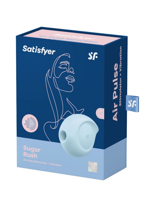 SATISFYER - SUGAR RUSH AIR PULSE STIMULATOR & VIBRATOR BLUE