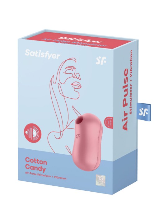 SATISFYER - COTTON CANDY AIR PULSE STIMULATOR & VIBRATOR ROSA