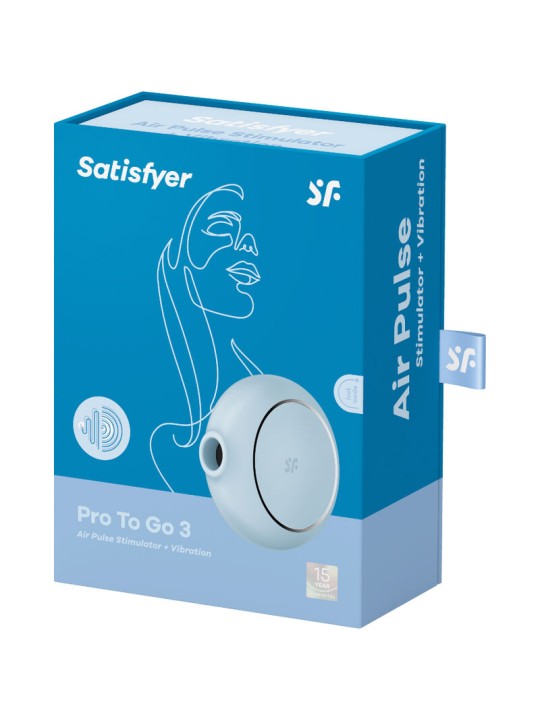 SATISFYER - PRO TO GO 3 DUBBEL BLAUWE VIBRATOR EN STIMULATOR
