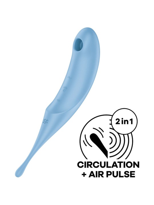 SATISFYER - STIMULATEUR ET VIBRATEUR TWIRLING PRO AIR PULSE BLEU