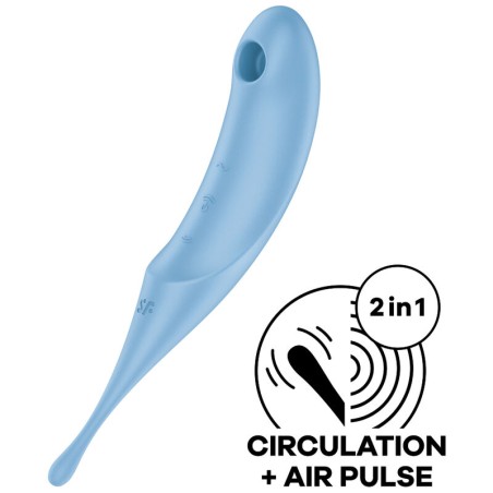 SATISFYER - TWIRLING PRO STIMULATOR EN VIBRATOR BLAUW