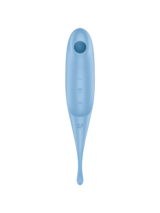SATISFYER - STIMULATEUR ET VIBRATEUR TWIRLING PRO AIR PULSE BLEU