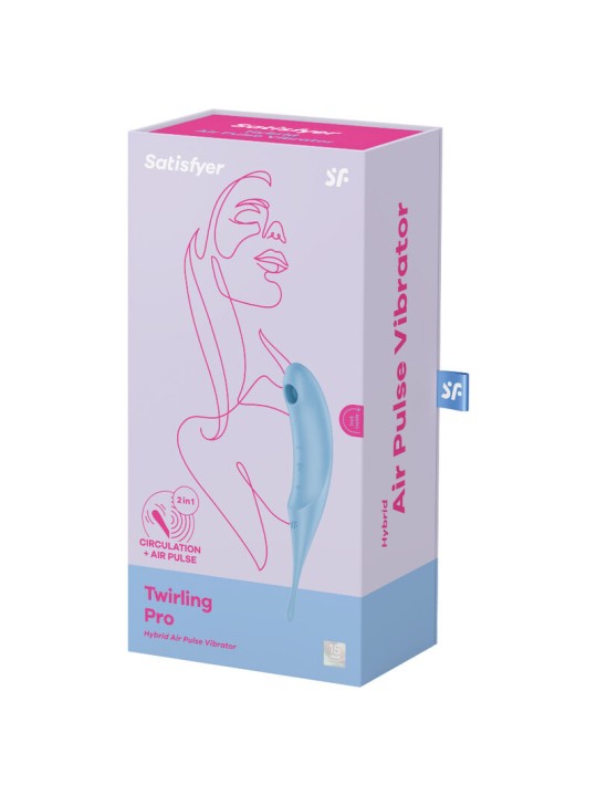 SATISFYER - STIMULATEUR ET VIBRATEUR TWIRLING PRO AIR PULSE BLEU