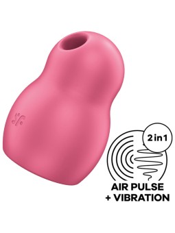 SATISFYER - STIMULATEUR ET VIBRATEUR DOUBLE AIR PULSE PRO TO GO 1 ROUG