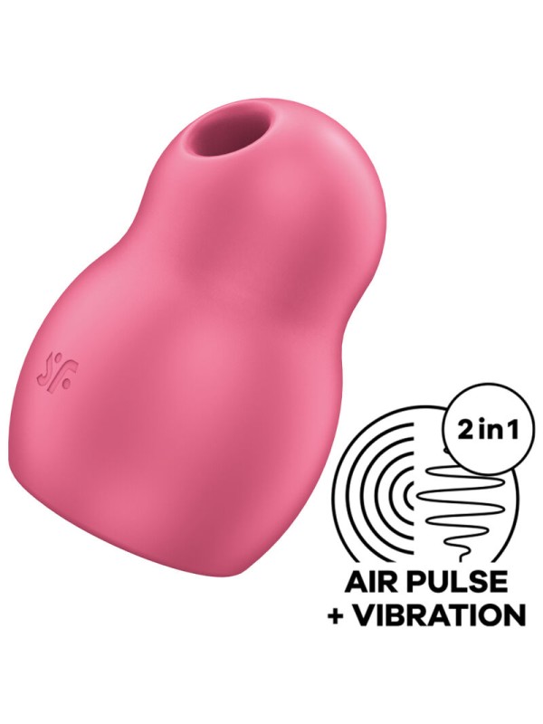 SATISFYER - PRO TO GO 1 DOUBLE AIR PULSE STIMULATOR & VIBRATOR RED