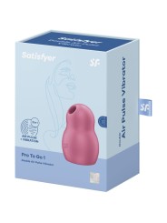 SATISFYER - PRO TO GO 1 ESTIMULADOR Y VIBRADOR DOBLE ROJO