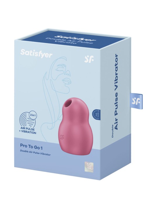 SATISFYER - PRO TO GO 1 ESTIMULADOR Y VIBRADOR DOBLE ROJO
