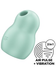 SATISFYER - STIMULATEUR ET VIBRATEUR DOUBLE AIR PULSE PRO TO GO 1 VERT
