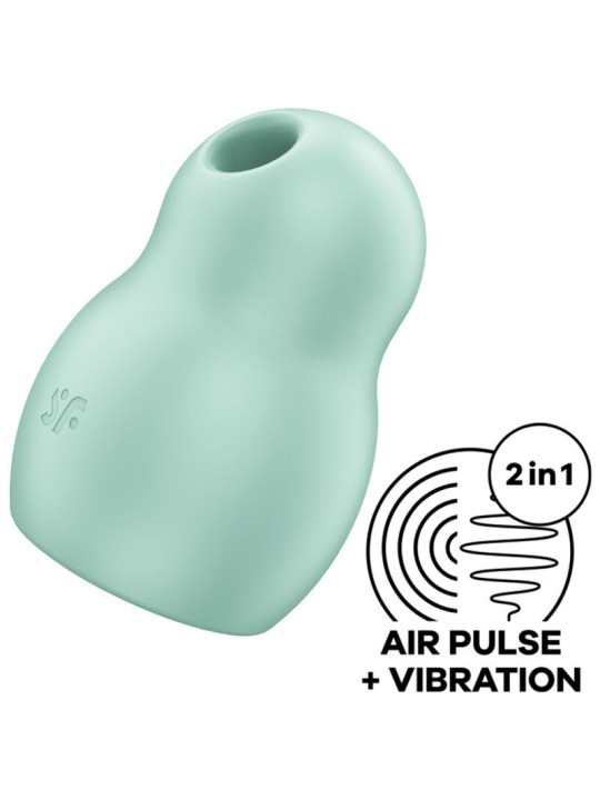 SATISFYER - STIMULATEUR ET VIBRATEUR DOUBLE AIR PULSE PRO TO GO 1 VERT
