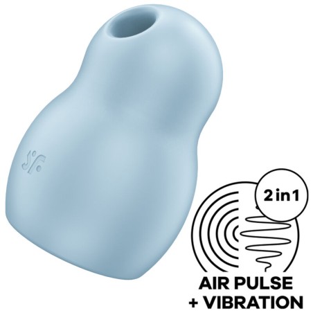 SATISFYER - PRO TO GO 1 ESTIMULADOR E VIBRADOR DE PULSO DE AR DUPLO AZ